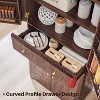 71" Tall Kitchen Pantry Storage Cabinet, Modern Kitchen Storage Cabinets with 4 Doors and 6 Adjustable Shelves,Wooden Curved Kitchen Cabinet - 3 of 4