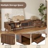 ORRD 76" Modern TV Stand for 85" TVs – Wood-Grain Media Console w/ Glass Doors & Storage – Living Room/Bedroom - 2 of 4