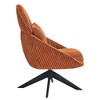 Corduroy Swivel Upholstered High Back Accent Chair with Pillow and Thick Cushion - 3 of 4