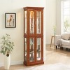 Okak Diapaly Cabinet, Curio Cabinet with 6 Adjustable Shelves and Tempered Glass Doors, Tall Cabinet for Living Room, Bedroom - 4 of 4
