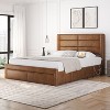 Yaheetech Upholstered Bed Frame with 3 Storage Drawers and Built-In USB Ports - 2 of 4