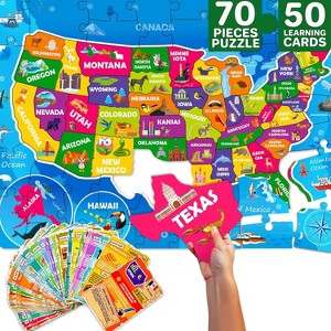 QUOKKA Puzzles For Kids Ages 8-10 - 150 Pcs Jigsaw Puzzles for 6-8 Year Olds - 400+ Facts on 50 Double-Sided Flashcards - 1 of 4