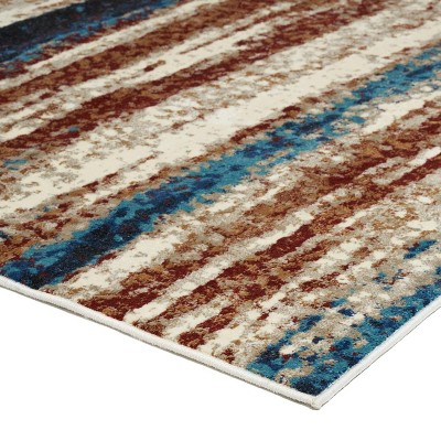 Passion Abstract 5' x 7' Easy-Care Synthetic Area Rug