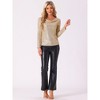 INSPIRE CHIC Women's Sequin Glitter Cowl Neck Long Sleeve Sparkle Clubwear Blouse - 3 of 4