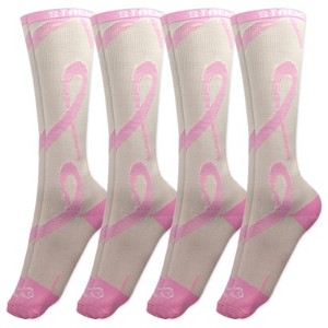 Bison Life Over The Calf Graduated Compression Socks (12-15 mm/Hg), Anti-Fatigue, Fits Women & Men, One Size - 4 Pairs - 1 of 4