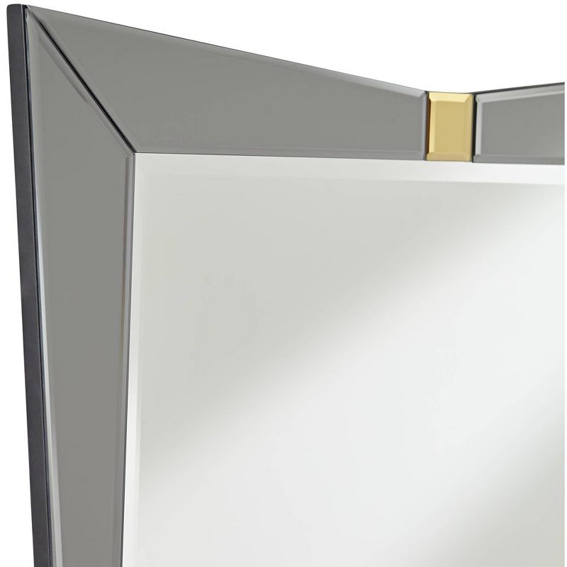 Possini Euro Design Serephine Gray Mirrored 30"x36" Rectangular Wall Mirror, 3 of 10