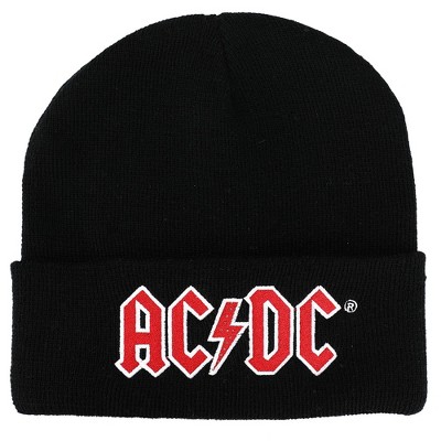 AC/DC Embroidered Logo Cuff black Beanie with Led light for Men