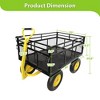 Steel Garden Cart with Removable Sides, 1400 lbs Capacity Wagon Cart with Handle,Utility Cart Utility Wagon Convert into Flatbed for Garden Farm Yard - 2 of 4