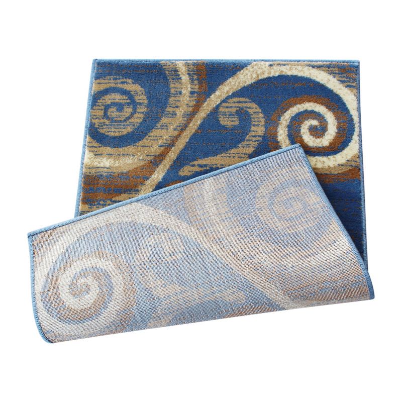 Emma and Oliver Scraped Look Ultra Soft Plush Pile Olefin Accent Rug in Swirl Pattern, Jute Backing, 6 of 8