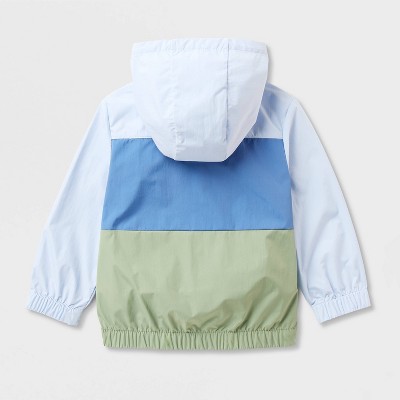 Cat & Jack Toddler Boys' Colorblock Windbreaker - Cat & Jack™ Blue/Green 4T — фото 3