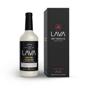 LAVA Premium Coco Pina Colada Made with Cream of Coconut and Real Pineapple, No Artificial Sweeteners or Flavors, 1-Liter Glass Bottle (33.8oz) - 1 of 4