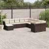 vidaXL 11 Piece Patio Sofa Set with Cushions - Brown and Cream Without Table - 2 of 4