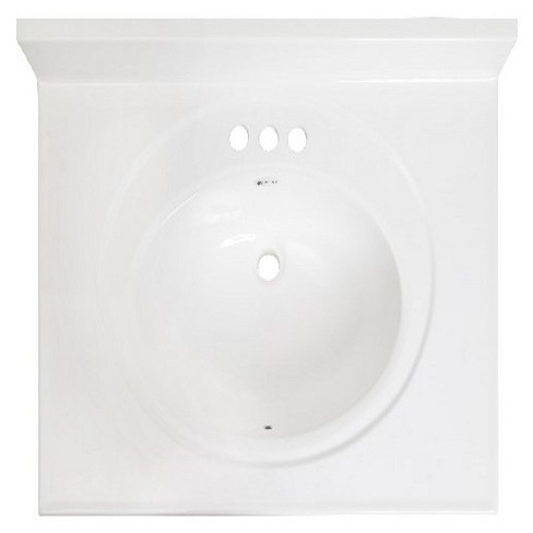 Arstar Standard Cultured Marble Bathroom Sink 31 in. W X 22 in. D White - image 1 of 1