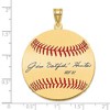 Black Bow Jewelry 14K Gold Plated Catfish Hunter Signature LG Enamel Baseball Pendant - 4 of 4