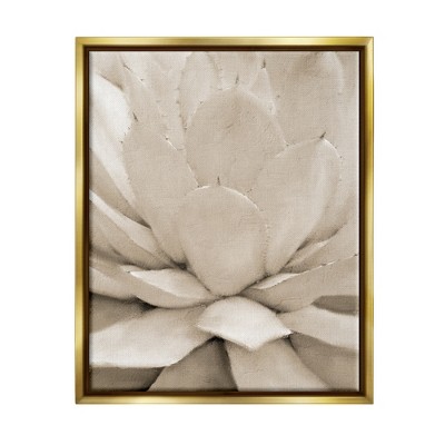 Stupell Industries Prickly Agave Plant Monochromatic Beige Desert Succulent