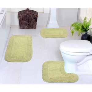 Radiant Collection Cotton Ruffle Pattern Tufted Set of 3 Bath Rug Set - Home Weavers - 1 of 4