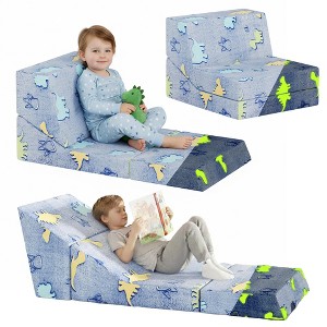 Hooseng Folding Sofa Bed Floor Mattress for Kids, Glow in Dark Kids Couch Fold Out, Toddler Futon Foldable Chair Bed, Convertible Toddler Floor Sofa - 1 of 4