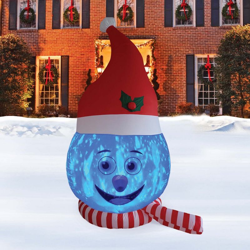 A Holiday Company 8ft Tail Snowman Head with Blue Shimmer Light, 8 ft Tall, Multi, 3 of 7