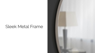 Elegant 26.5" Rollo Round Iron Wall Mirror in Black