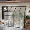 Outsunny Lean-to Polycarbonate Greenhouse with Sliding Door, Roof Vent, Rain Gutter, Walk-in Aluminum Hot House, Black - 2 of 4