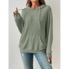 Coolmee Women's Hoodies Casual Long Sleeve Textured Knit Loose Drawstring Hooded Sweatshirt with Pocket - 3 of 4