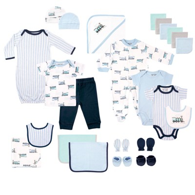Image of Luvable Friends Baby Boy Layette Gift Cube, Train, 0-6 Months