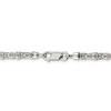 Black Bow Jewelry Mens 4mm Sterling Silver Fancy Solid Byzantine Chain Necklace - 4 of 4