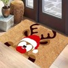 Lomsoe Festive Reindeer with Santa Hat Doormat Flannel Carpet, Office & Outdoor Entryways, Indoor Welcome Mat Christmas Doormat. - 2 of 4