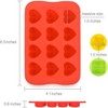 JDICTION 3 Pack Candy Chocolate Molds, Silicone Ice Cube Molds for Cake Jelly Gummy, Heart Star Square Round Shapes - 2 of 4