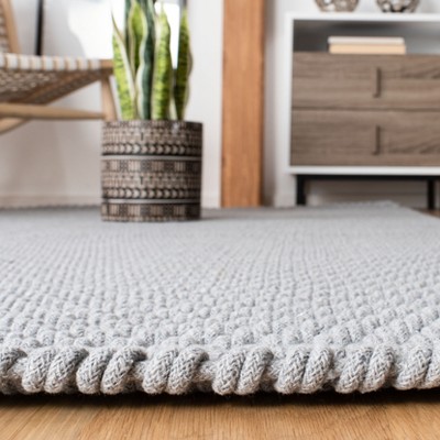 Hand-Knotted Soft Cotton Basket Weave 59'' Gray Area Rug