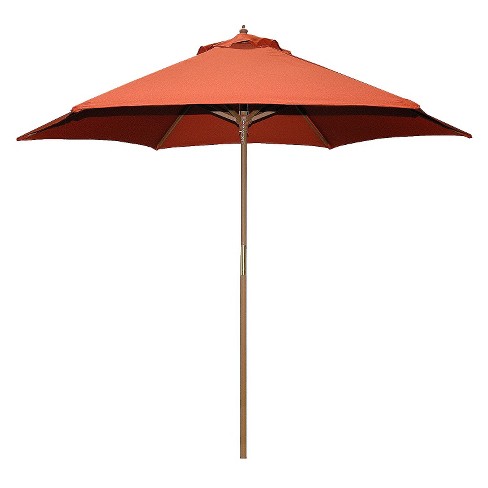 9 Round Wood Patio Umbrella Rust Target