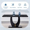PAGED Dining Table Modern Kitchen Table Dining Room Table with Faux Wood Tabletop and Rubberwood Legs for Living Room - 3 of 4