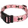 Country Brook Petz Deluxe Pink and Brown Argyle Dog Collar - Made in The U.S.A. - image 2 of 4