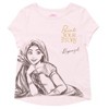Disney Princess Ariel Cinderella Tiana Moana Jasmine Belle Girls 3 Pack T-Shirts Toddler to Big Kid - 4 of 4