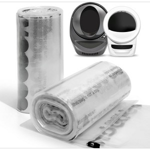 Pre-Separated Litter Box Liners, 9-11 Gallon Clear Waste Bags Compatible with Self-Cleaning & Automatic Boxes - 1 of 4