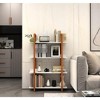 Retro Wooden Bookshelf, 4 Tier Bookcase For Displaying Decor, Open Planting Stand, Freestanding Photo Albums Storage Organizer - 3 of 4