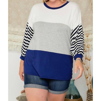 Women's Colorblock Jersey Plus Top - ADORA