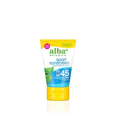 Alba Botanica Emollient Sunscreen Sport Lotion - SPF 45 - 4oz