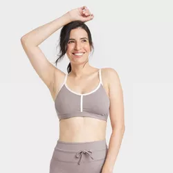 Women's Light Support Simplicity Striped Sports Bra - All in Motion™ Heathered Gray XXL
