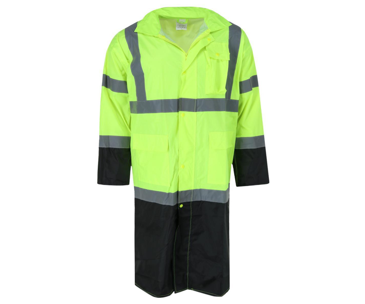 M.G.I. M.G.I. High Visibility Long Raincoat with Foldable Hood, Small, Yellow — фото 2