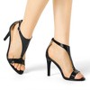 Allegra K Women's T Strap Open Toe Faux Animal Pattern Stiletto High Heel Sandals - 2 of 4