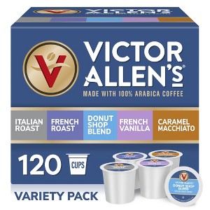 Victor Allen's Coffee Variety Pack, 120 Count, Single Serve Coffee Pods for Keurig K-Cup Brewers - 1 of 4