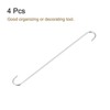 Unique Bargains S-shaped Extra Long Steel for Garden Bathroom Closet Hooks 4 Pcs - 3 of 4