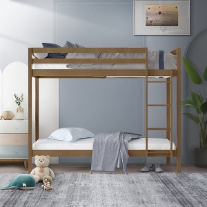 ChaletPosh Twin Over Twin Size Wooden Bunk Bed - 1 of 4