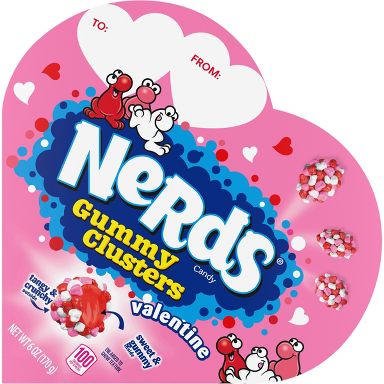 Nerds Valentine's Clusters Heart Gift Box Candy - 6oz