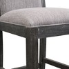Dsvimoy Counter and Bar Stool Rubber Wood Frame with Fabric Sponge Cushion Set of 2 for Stylish Dining, Black and Gray, 43"*22"*11.5" - 4 of 4