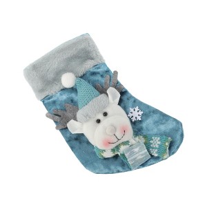 Unique Bargains Christmas Stockings Fabric Blue 9.25"x6.69" 1 Pc - 1 of 4