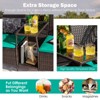 Tangkula Patio Loveseat 2 Person Cushioned Seats With Center Table Outdoor Rattan Furniture Set Turquoise/ Red - 3 of 4