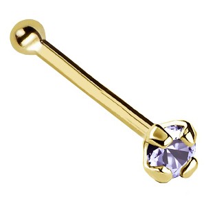 Jewelry Avalanche 22G 14K Gold Ball-end Nose Stud with Tanzanite Gemstone - 1 of 2