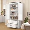 USIKEY 71" Pantry Cabinet with 2 Barn Doors & Adjustable Shelves, Kitchen Pantry, Kitchen Cabinet for Dining Room, Home Office, Bathroom - 4 of 4